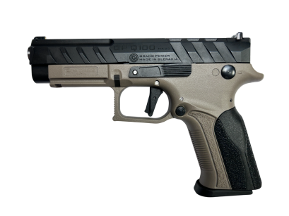 Pistolet Grand Power Q100 MK23 FDE - Optic Ready, Stałe stalowe przyrządy celownicze, Spust STRIKER FIRE, kal. 9x19 (50002828 FDE)