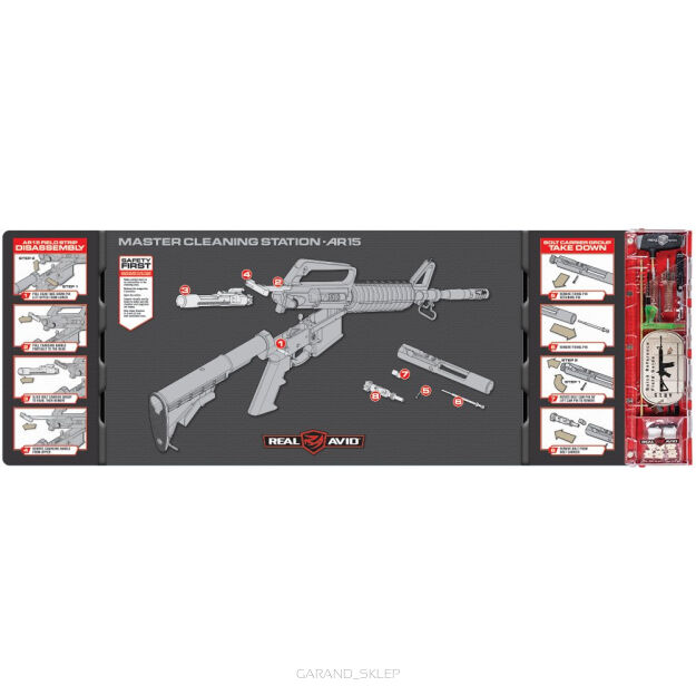 Mata rusznikarska z zestawem narzędzi Real Avid Master Cleaning Station AR-15 - 43x16