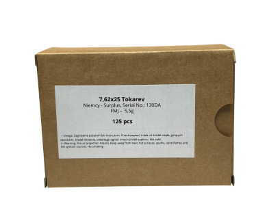 Amunicja kulowa 7,62x25 TT Tokarev Surplus