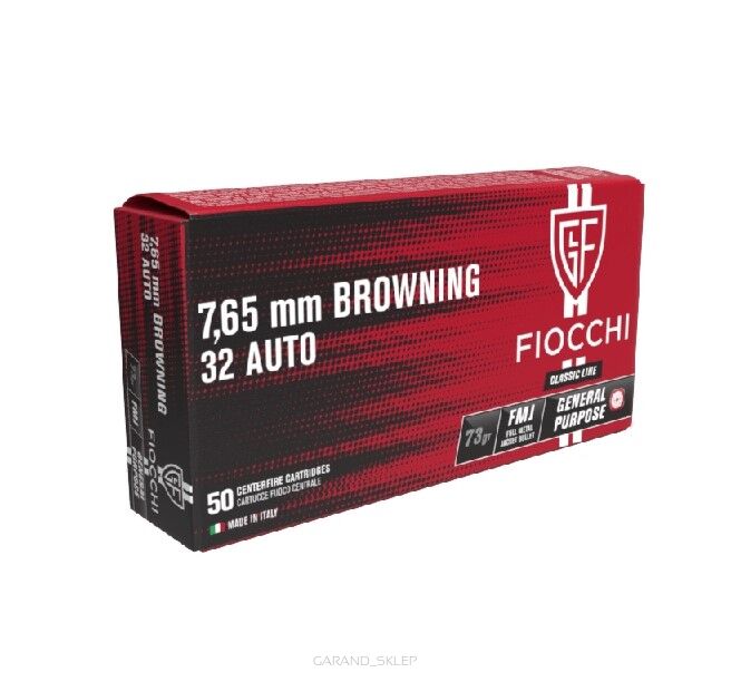 Amunicja Fiocchi 7,65 Browning / .32Auto FMJ 73gr