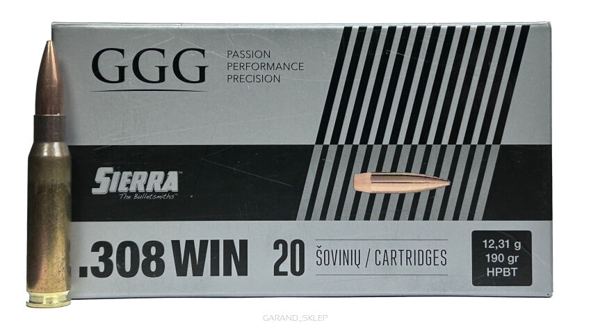Amunicja GGG GPX17 Sierra - .308Win 12,31g/190gr HPBT