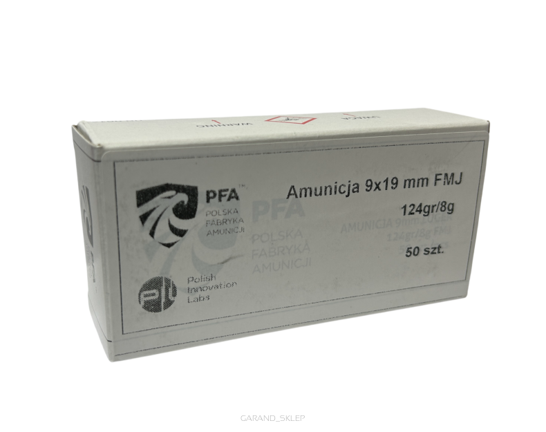 Amunicja PFA 9x19mm - 124gr/8G FMJ