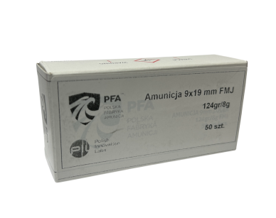 Amunicja PFA 9x19mm - 124gr/8G FMJ