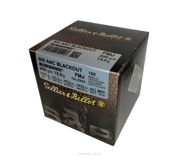  Amunicja Sellier & Bellot 300 AAC BLACKOUT FMJ SUBSONIC 200grs/13,0g