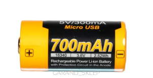 Akumulator Fenix ARB-L16UP USB - RCR123 16340 700mAh 3,6V