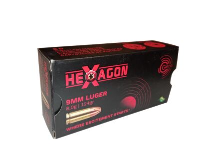 GECO HEXAGON 9x19 LUGER 8.0g/124gr