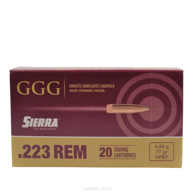 Amunicja GGG .223 rem 77gr/4.99g  FMJ