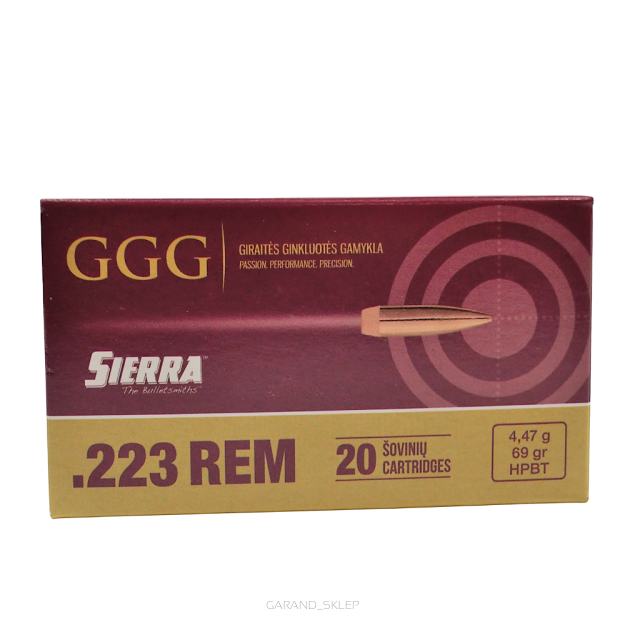 Amunicja GGG .223 rem 69grs/4.47g  FMJ