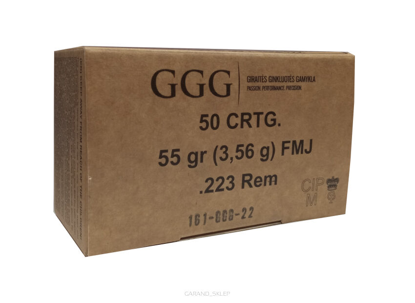 Amunicja GGG .223 rem 55grs/3.56g FMJ