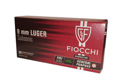 Amunicja Fiocchi Subsonic 9mm LUGER 158gr FMJ