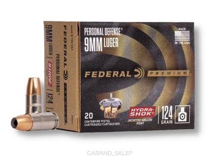 Amunicja 9x19mm Federal Hydra Shock JHP 124gr