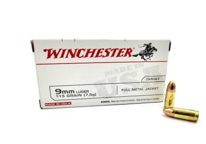 Amunicja kulowa Winchester 9x19 FMJ 115grs