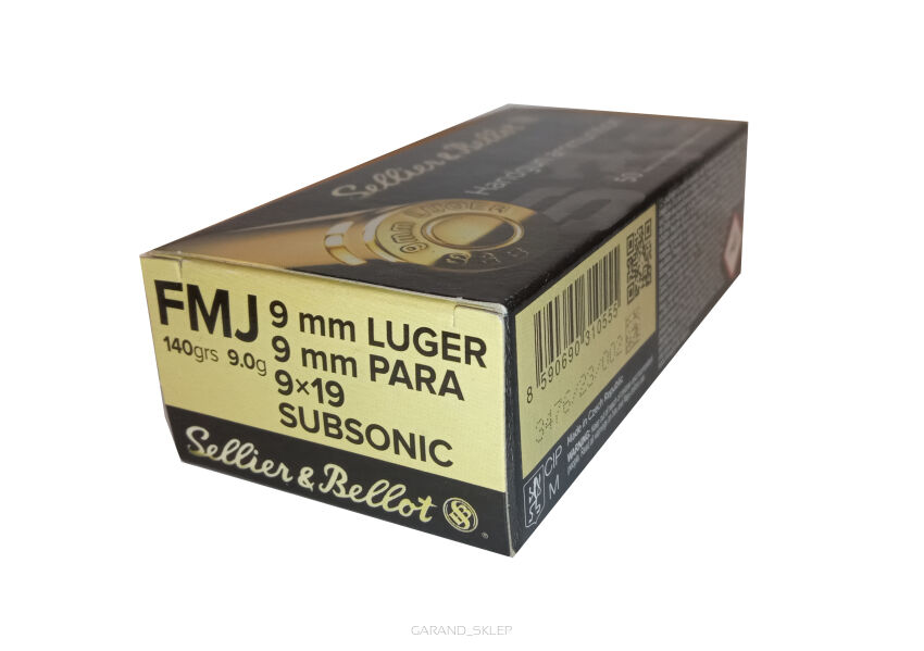 Amunicja Sellier&Bellot 9mm LUGER FMJ 9G SUBSONIC