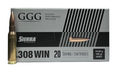 Amunicja GGG GPX17 Sierra - .308Win 10,89g/168gr HPBT