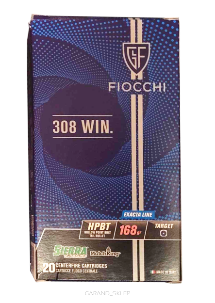 Amunicja Fiocchi Exacta HPBT 168gr Sierra, kal. 308Win