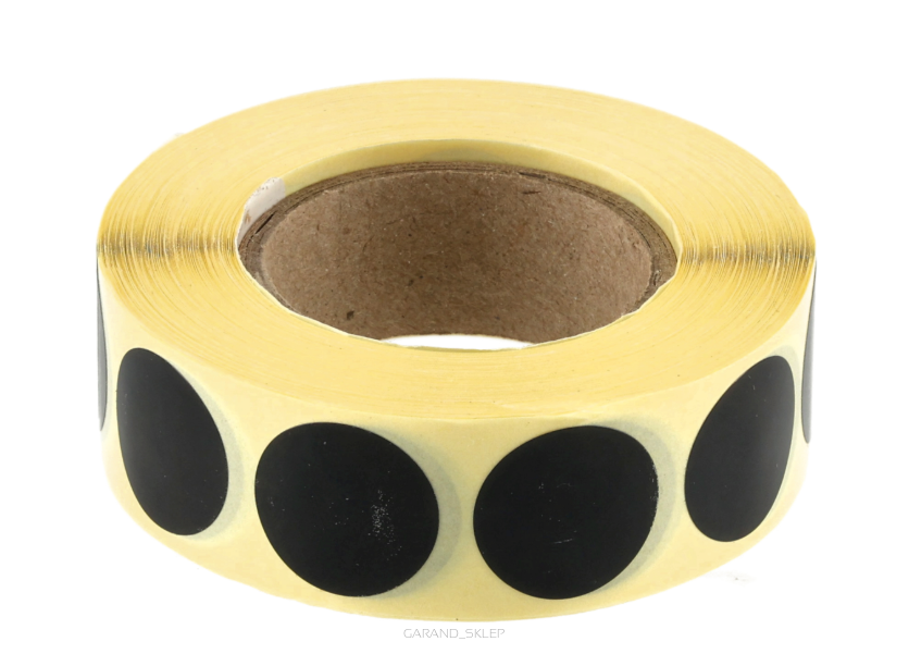 Zaklejki do tarcz 20mm rolka 1000 szt. - Czarne