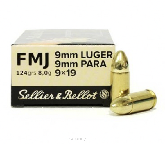 Sellier&Bellot 9mm Luger FMJ 124grs/8g