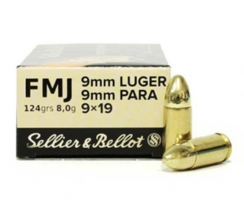 Sellier&Bellot 9x19mm Luger FMJ 124grs/8g