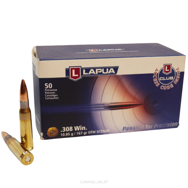 LAPUA .308Win 10.85g/167gr OTM SCENAR