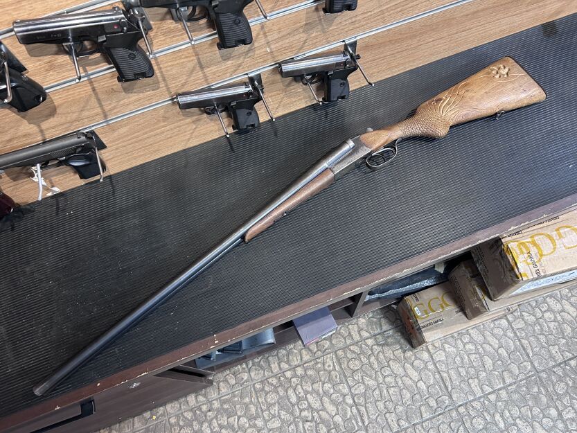 Strzelba dubeltówka IŻ, kal. 16/70 - używana ze zdobieniami kolby