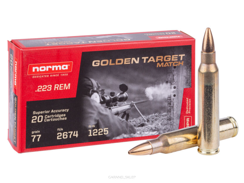 Amunicja Norma .223Rem 77gr HPBT - Golden Target Match