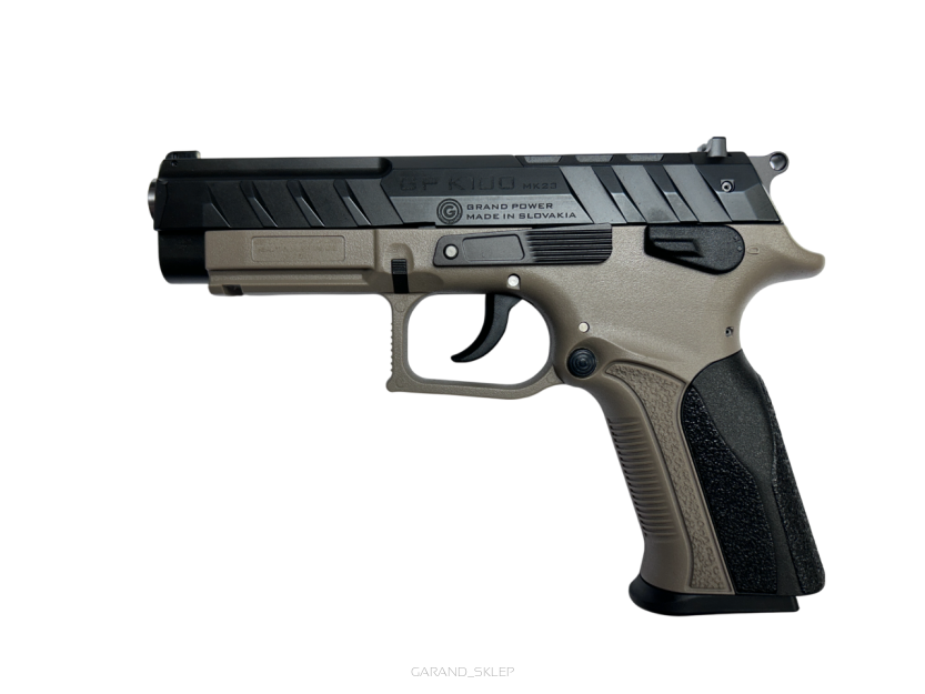 Pistolet Grand Power K100 MK23 FDE - Optic Ready, Stałe stalowe przyrządy celownicze, SA/DA, kal. 9x19 (50002831 FDE)