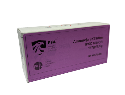 Amunicja PFA IPSC Minor 9x19 - 147gr/9,5G FMJ