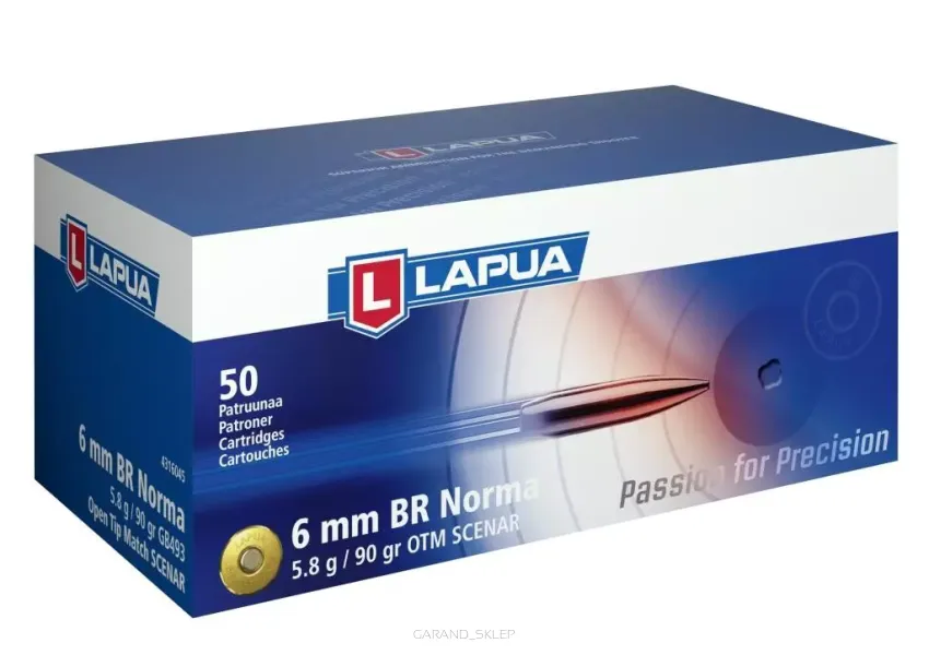 Amunicja Lapua Scenar L OTM 5,8g/90gr, kal. 6 BR Norma