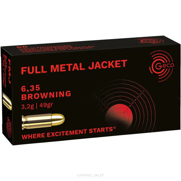 GECO 6,35 Browning FMJ 49gr/3,2g